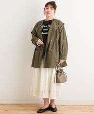 OLJES04190 eur3(エウルキューブ) 【大きいサイズ/2way】デタッチャブルジャケット カーキ(36)