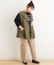 OLJES04190 eur3(エウルキューブ) 【大きいサイズ/2way】デタッチャブルジャケット カーキ(36)