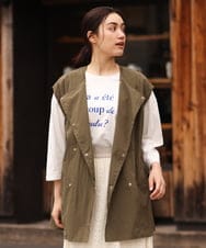 OLJES04190 eur3(エウルキューブ) 【大きいサイズ/2way】デタッチャブルジャケット カーキ(36)