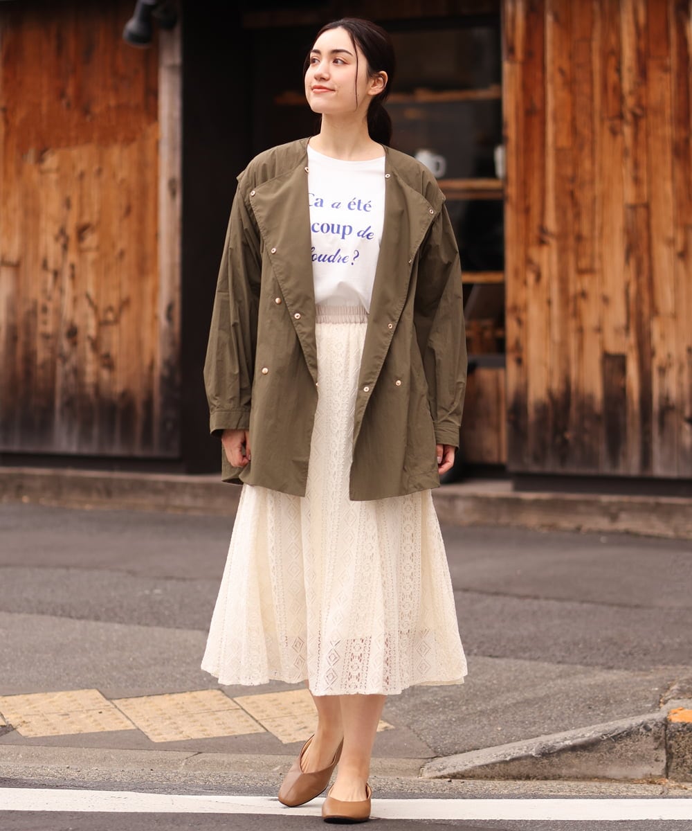 OLJES04190 eur3(エウルキューブ) 【大きいサイズ/2way】デタッチャブルジャケット カーキ(36)