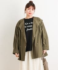 OLJES04190 eur3(エウルキューブ) 【大きいサイズ/2way】デタッチャブルジャケット カーキ(36)