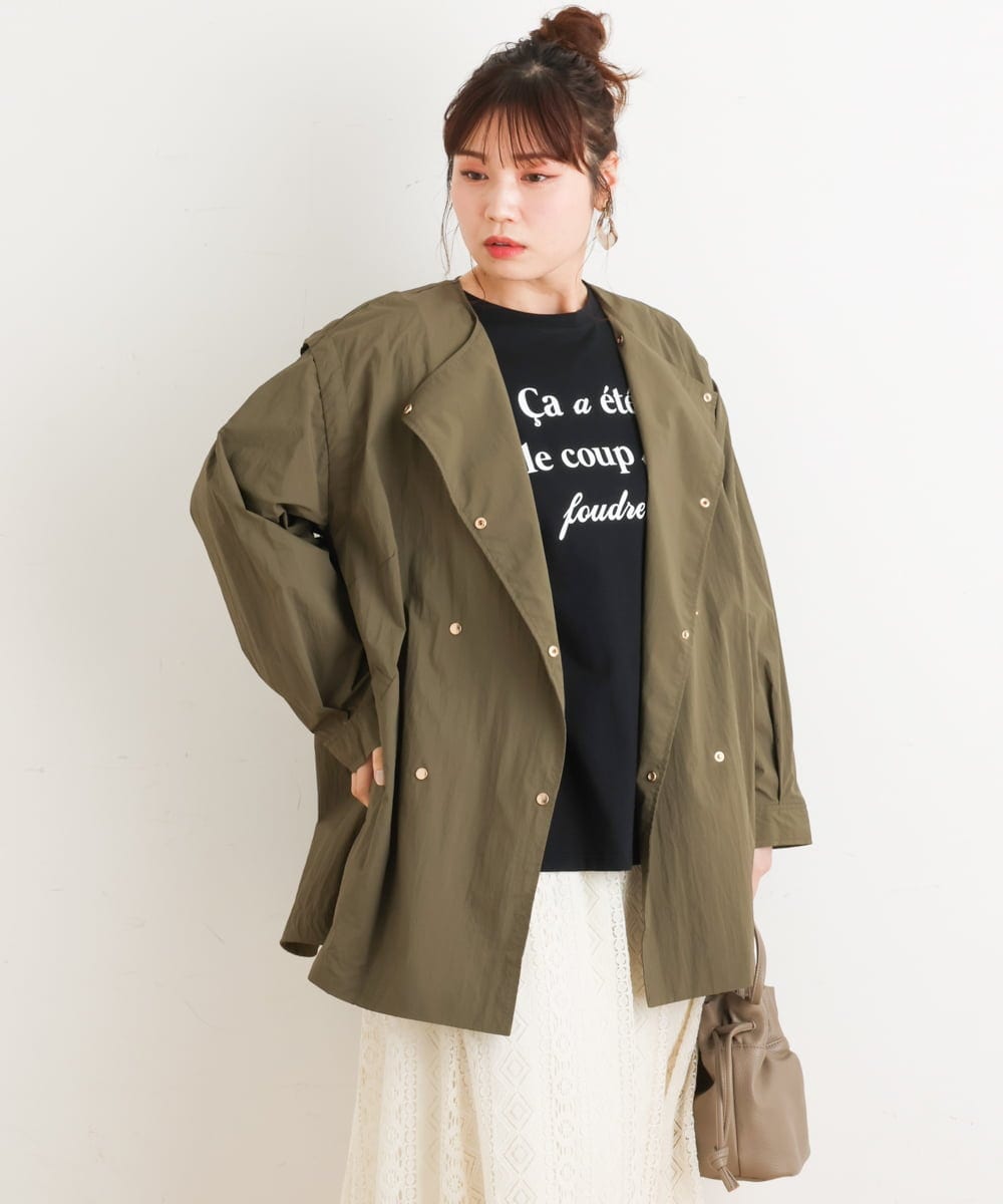 OLJES04190 eur3(エウルキューブ) 【大きいサイズ/2way】デタッチャブルジャケット カーキ(36)