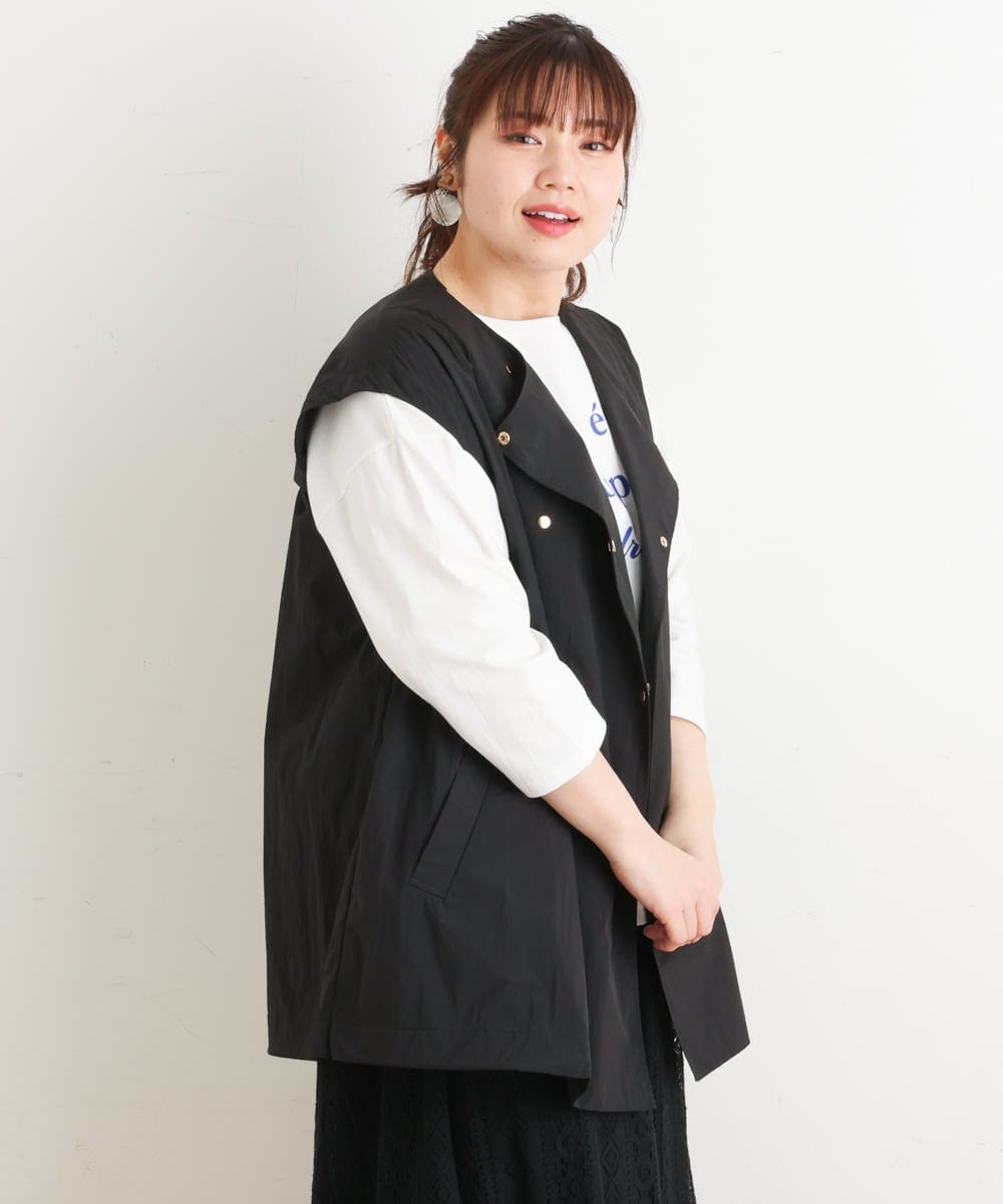 OLJES04190 eur3(エウルキューブ) 【大きいサイズ/2way】デタッチャブルジャケット ブラック(94)