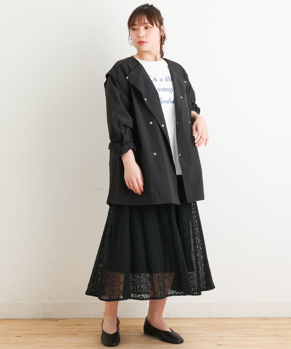 OLJES04190 eur3(エウルキューブ) 【大きいサイズ/2way】デタッチャブルジャケット ブラック(94)