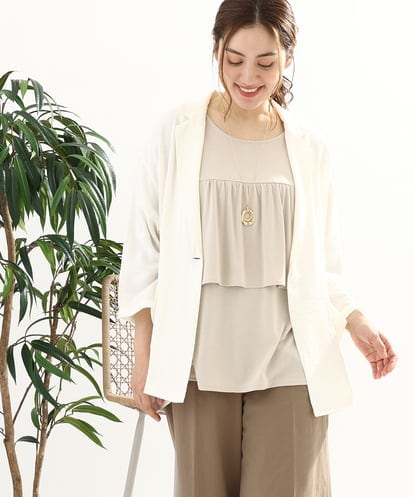 OLJFA08159 eur3 【大きいサイズ】シアーテーラードジャケット