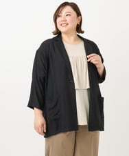 OLJFA08159 eur3(エウルキューブ) 【大きいサイズ】シアーテーラードジャケット ブラック(94)