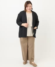 OLJFA08159 eur3(エウルキューブ) 【大きいサイズ】シアーテーラードジャケット ブラック(94)