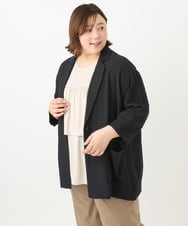 OLJFA08159 eur3(エウルキューブ) 【大きいサイズ】シアーテーラードジャケット ブラック(94)