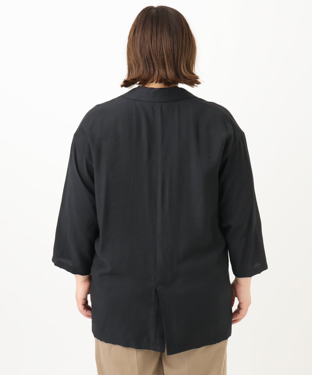 OLJFA08159 eur3(エウルキューブ) 【大きいサイズ】シアーテーラードジャケット ブラック(94)