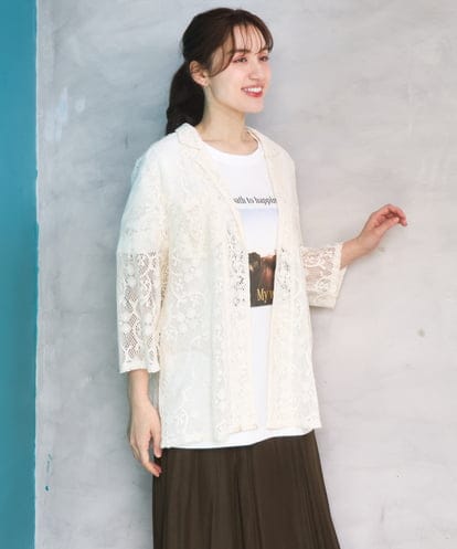 OLJFD01099 eur3 【WEB先行販売】【大きいサイズ】レースジャケット