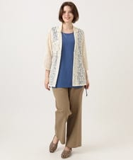 OLJFD01099 eur3(エウルキューブ) 【大きいサイズ】レースジャケット アイボリー