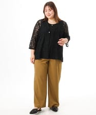 OLJFD01099 eur3(エウルキューブ) 【WEB先行販売】【大きいサイズ】レースジャケット ブラック