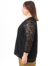 OLJFD01099 eur3(エウルキューブ) 【WEB先行販売】【大きいサイズ】レースジャケット ブラック