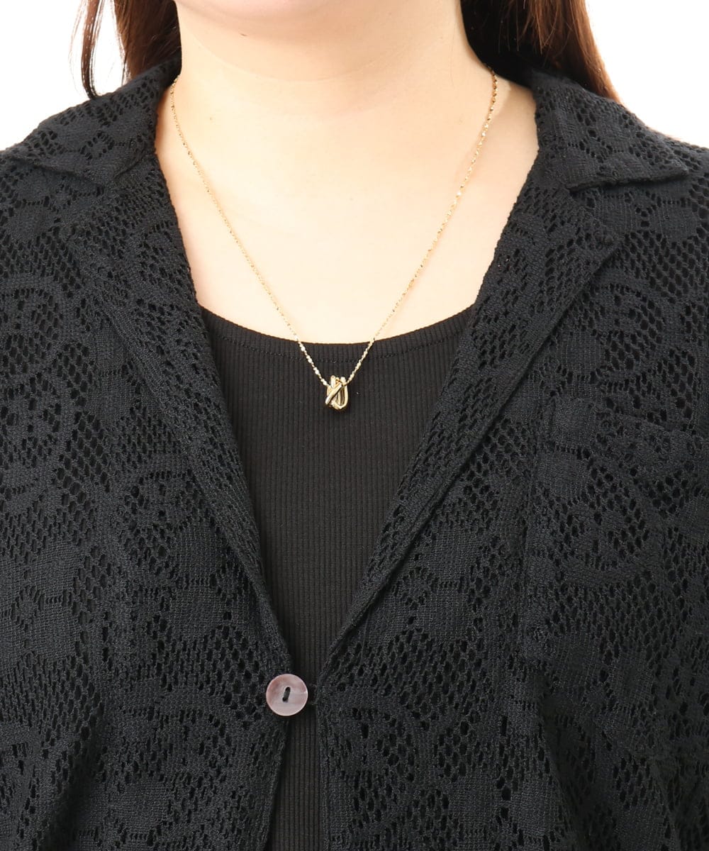 OLJFD01099 eur3(エウルキューブ) 【WEB先行販売】【大きいサイズ】レースジャケット ブラック