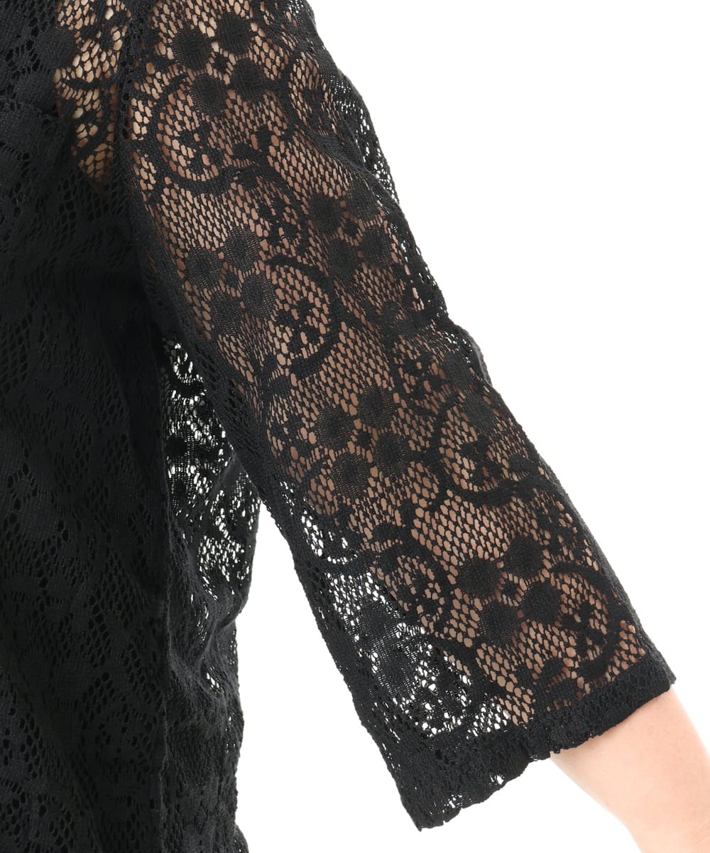 OLJFD01099 eur3(エウルキューブ) 【WEB先行販売】【大きいサイズ】レースジャケット ブラック