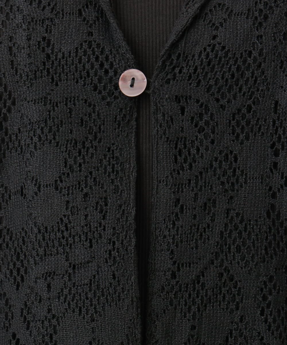 OLJFD01099 eur3(エウルキューブ) 【WEB先行販売】【大きいサイズ】レースジャケット ブラック