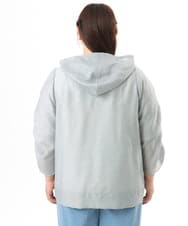 OLJFD10159 eur3(エウルキューブ) 【大きいサイズ】フーディ―ギャザーブルゾン ライトグレー