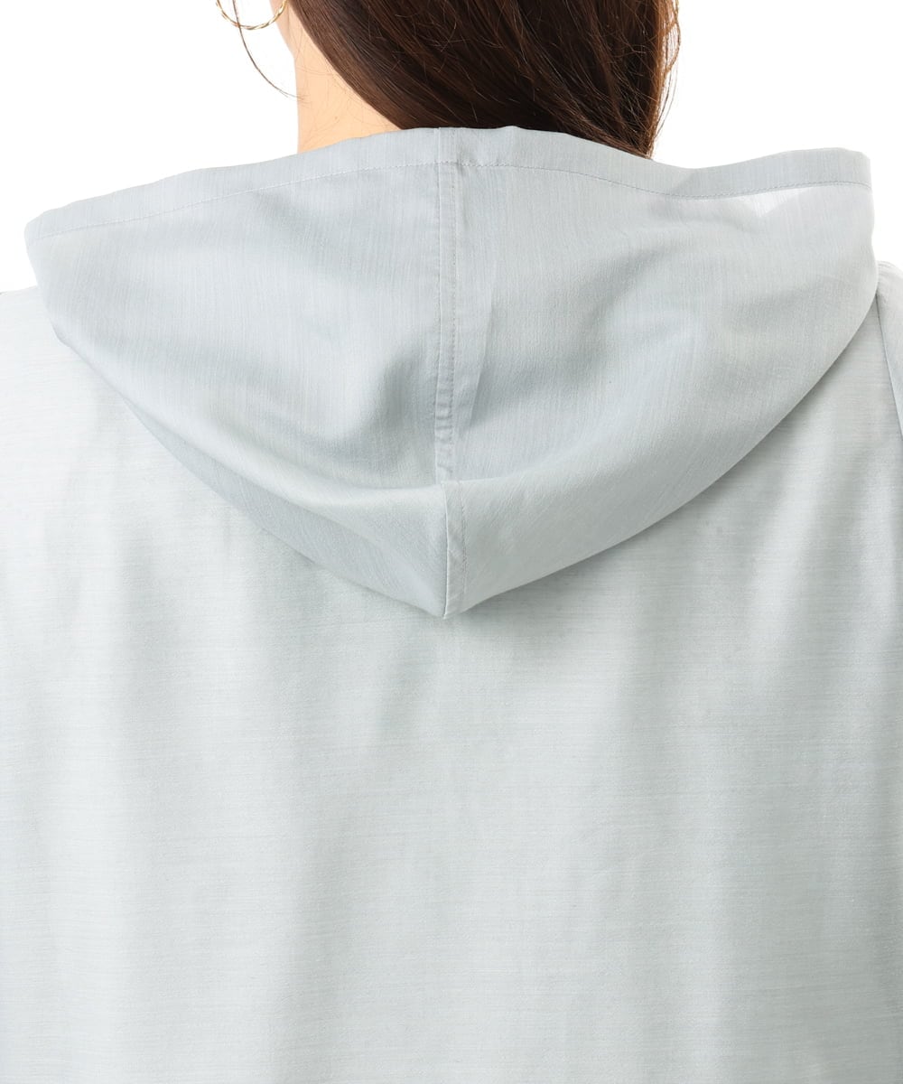OLJFD10159 eur3(エウルキューブ) 【大きいサイズ】フーディ―ギャザーブルゾン ライトグレー