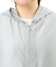 OLJFD10159 eur3(エウルキューブ) 【大きいサイズ】フーディ―ギャザーブルゾン ライトグレー