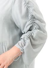 OLJFD10159 eur3(エウルキューブ) 【大きいサイズ】フーディ―ギャザーブルゾン ライトグレー