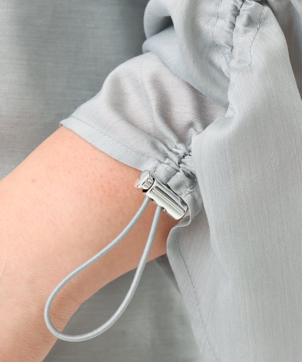 OLJFD10159 eur3(エウルキューブ) 【大きいサイズ】フーディ―ギャザーブルゾン ライトグレー