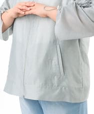 OLJFD10159 eur3(エウルキューブ) 【大きいサイズ】フーディ―ギャザーブルゾン ライトグレー