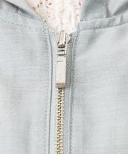 OLJFD10159 eur3(エウルキューブ) 【大きいサイズ】フーディ―ギャザーブルゾン ライトグレー