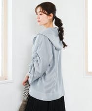 OLJFD10159 eur3(エウルキューブ) 【大きいサイズ】フーディ―ギャザーブルゾン ライトグレー