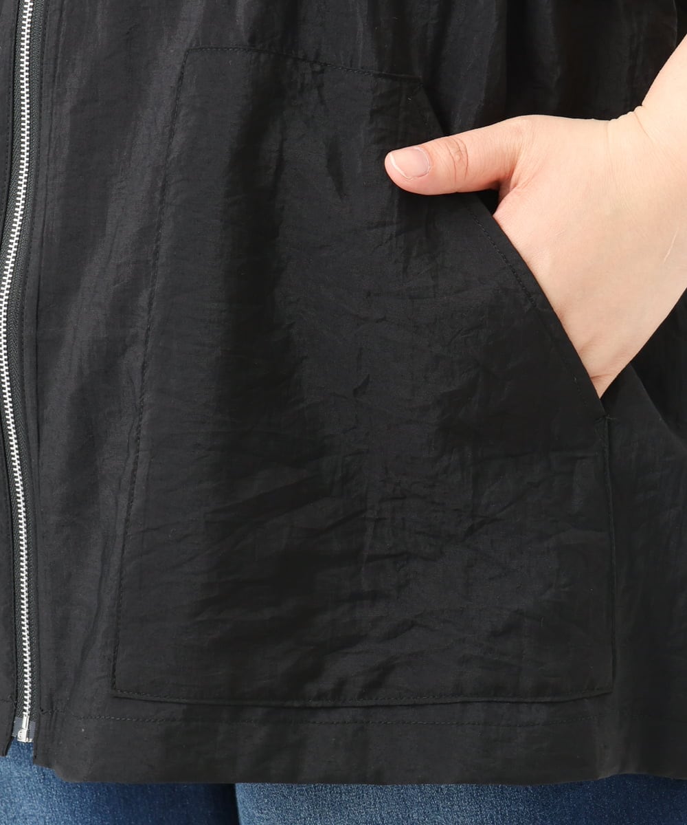 OLJFD11099 eur3(エウルキューブ) 【WEB先行販売】【大きいサイズ】フーディ―ジレ ブラック