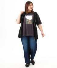 OLJFD11099 eur3(エウルキューブ) 【WEB先行販売】【大きいサイズ】フーディ―ジレ ブラック