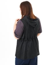 OLJFD11099 eur3(エウルキューブ) 【WEB先行販売】【大きいサイズ】フーディ―ジレ ブラック