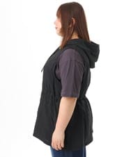 OLJFD11099 eur3(エウルキューブ) 【WEB先行販売】【大きいサイズ】フーディ―ジレ ブラック