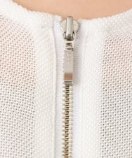 OLJGA06119 eur3(エウルキューブ) 【WEB先行販売】【大きいサイズ】コクーンスリーブメッシュジャケット ホワイト(90)