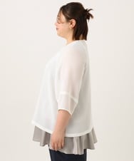 OLJGA06119 eur3(エウルキューブ) 【WEB先行販売】【大きいサイズ】コクーンスリーブメッシュジャケット ホワイト(90)