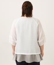 OLJGA06119 eur3(エウルキューブ) 【WEB先行販売】【大きいサイズ】コクーンスリーブメッシュジャケット ホワイト(90)