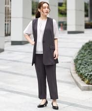 OLJGA09149 eur3(エウルキューブ) 【大きいサイズ/接触冷感】カノコVネックジレ ダークグレー(93)