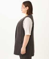 OLJGA09149 eur3(エウルキューブ) 【大きいサイズ/接触冷感】カノコVネックジレ ダークグレー(93)