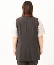 OLJGA09149 eur3(エウルキューブ) 【大きいサイズ/接触冷感】カノコVネックジレ ダークグレー(93)