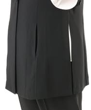 OLJGD04149 eur3(エウルキューブ) 【大きいサイズ/機能素材】洗えるカノコVネックジレ ブラック