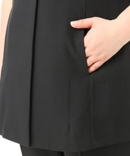 OLJGD04149 eur3(エウルキューブ) 【大きいサイズ/機能素材】洗えるカノコVネックジレ ブラック