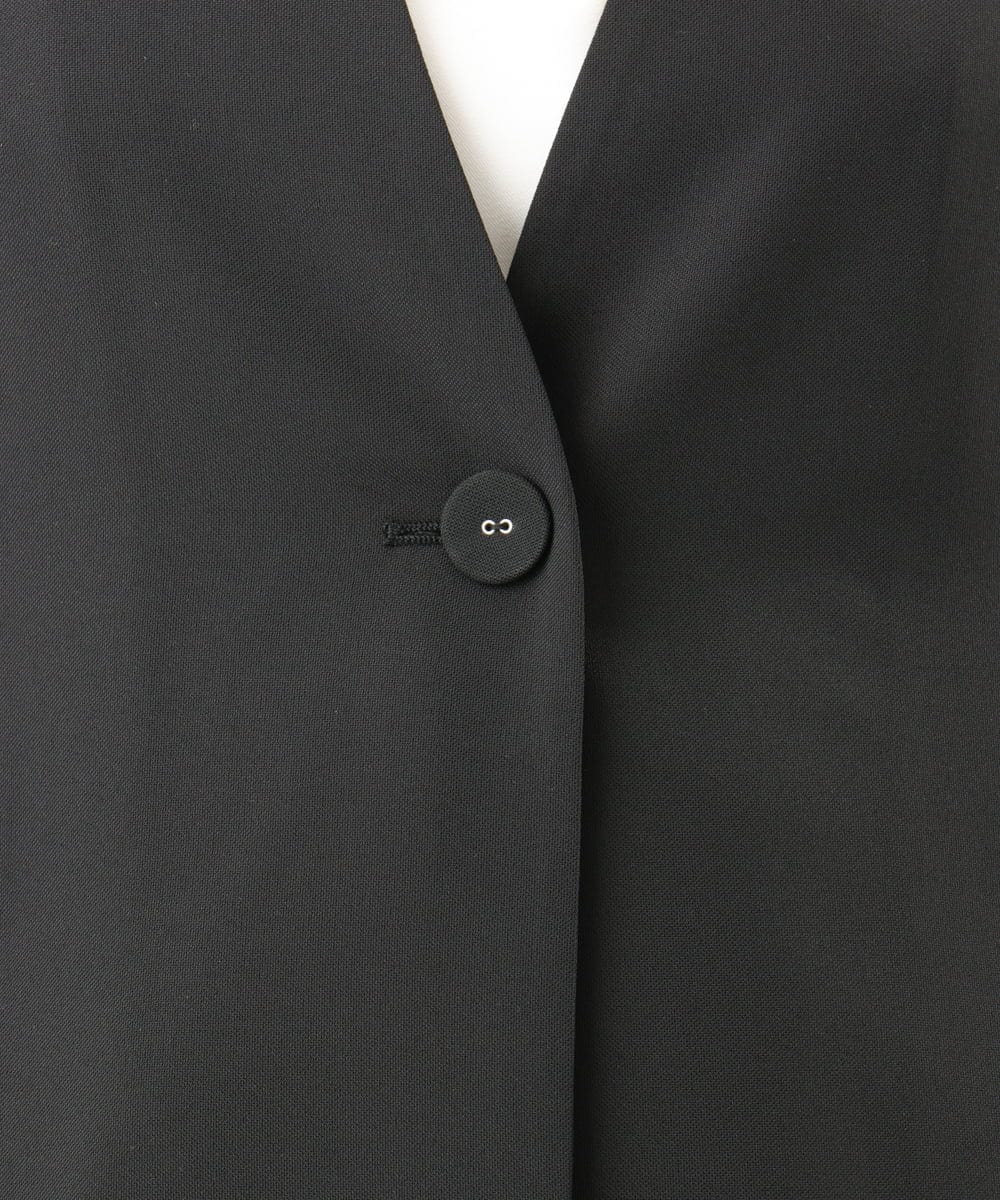 OLJGD04149 eur3(エウルキューブ) 【大きいサイズ/機能素材】洗えるカノコVネックジレ ブラック