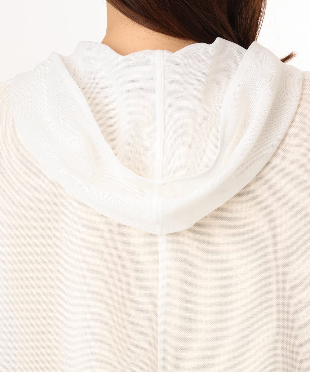 OLJGD12119 eur3(エウルキューブ) 【大きいサイズ】メッシュフーディ―ジャケット ホワイト