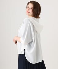OLJGD12119 eur3(エウルキューブ) 【大きいサイズ】メッシュフーディ―ジャケット ホワイト