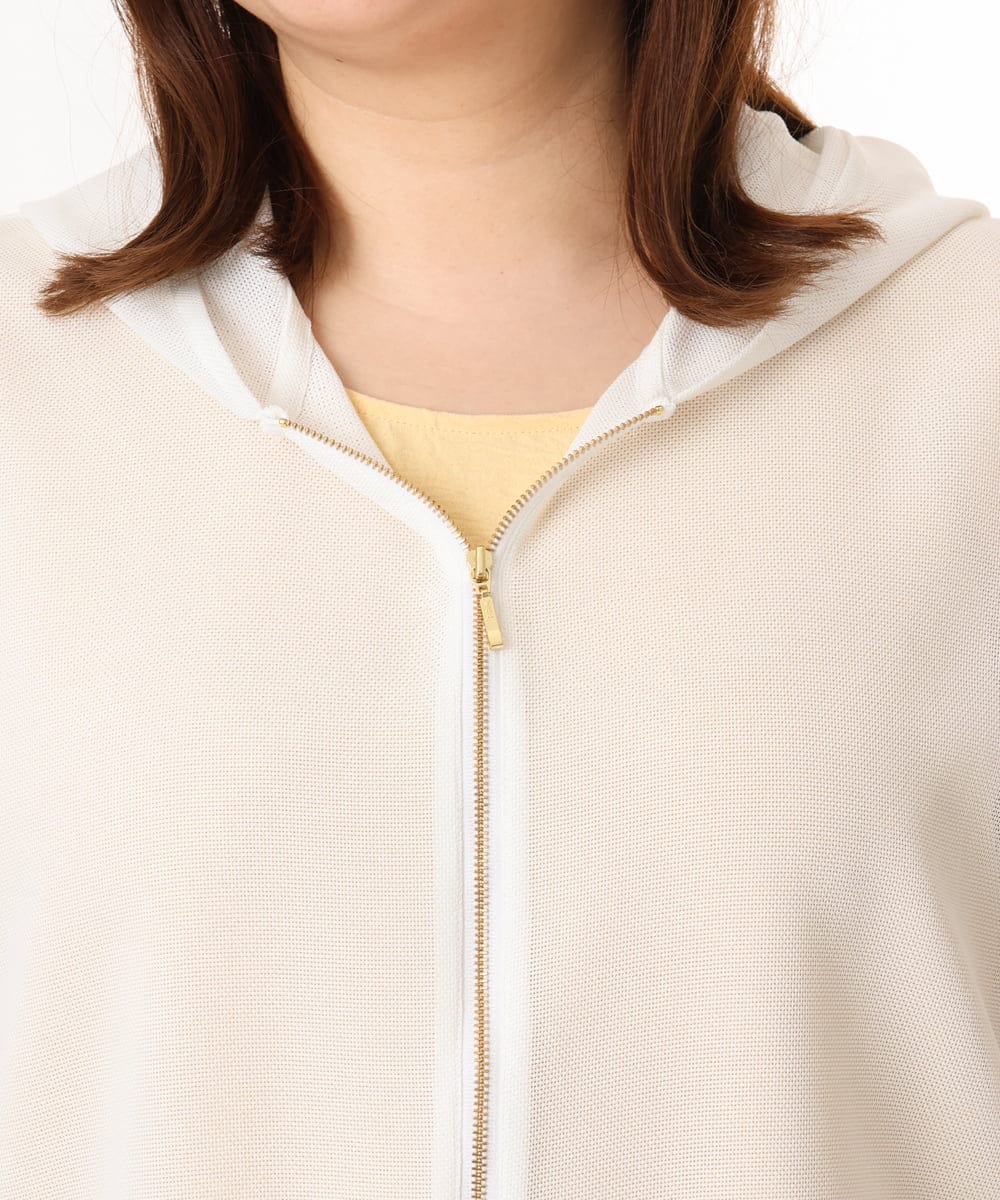 OLJGD12119 eur3(エウルキューブ) 【大きいサイズ】メッシュフーディ―ジャケット ホワイト