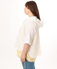 OLJGD12119 eur3(エウルキューブ) 【大きいサイズ】メッシュフーディ―ジャケット ホワイト