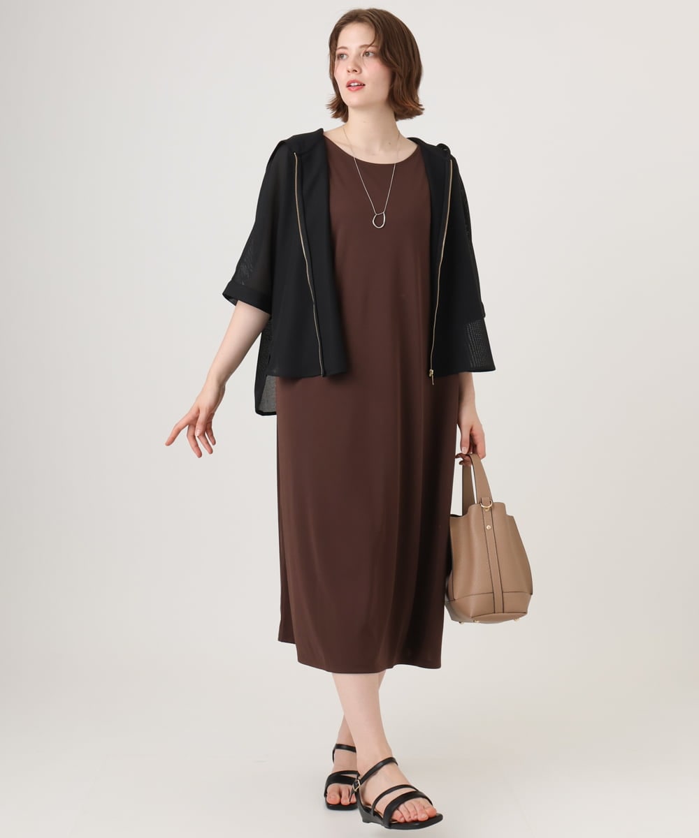 OLJGD12119 eur3(エウルキューブ) 【大きいサイズ】メッシュフーディ―ジャケット ブラック