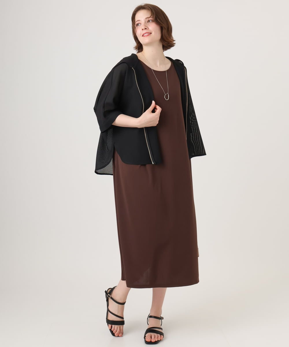 OLJGD12119 eur3(エウルキューブ) 【大きいサイズ】メッシュフーディ―ジャケット ブラック