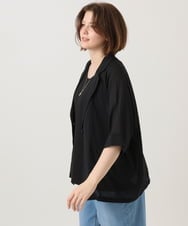 OLJGD13139 eur3(エウルキューブ) 【大きいサイズ】半袖シア―ジャケット ブラック