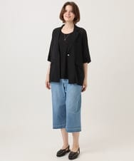 OLJGD13139 eur3(エウルキューブ) 【大きいサイズ】半袖シア―ジャケット ブラック
