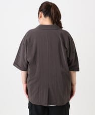 OLJHA10169 eur3(エウルキューブ) 【WEB先行販売】【大きいサイズ/接触冷感】シアーハーフスリーブジャケット ダークグレー(93)